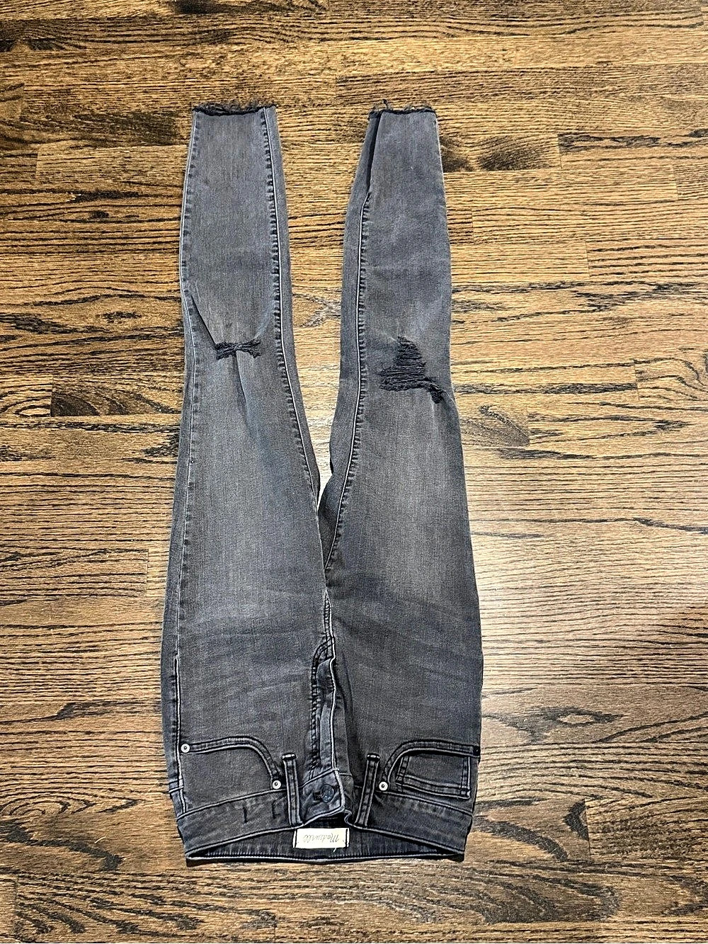 Madewell Curvy High-Rise Skinny Jeans Gray Women’s Waist 25 Fall distressed